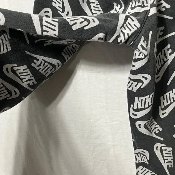 Nike Kids Black and White Logo Joggers with Green Drawstring - Picture 5 of 7